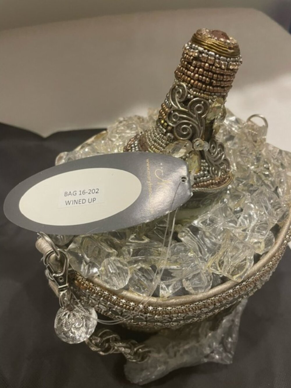 Mary Frances Champagne on Ice Bucket Beaded Handbag NEW "Wined Up"  So CUTE! - Picture 8 of 9